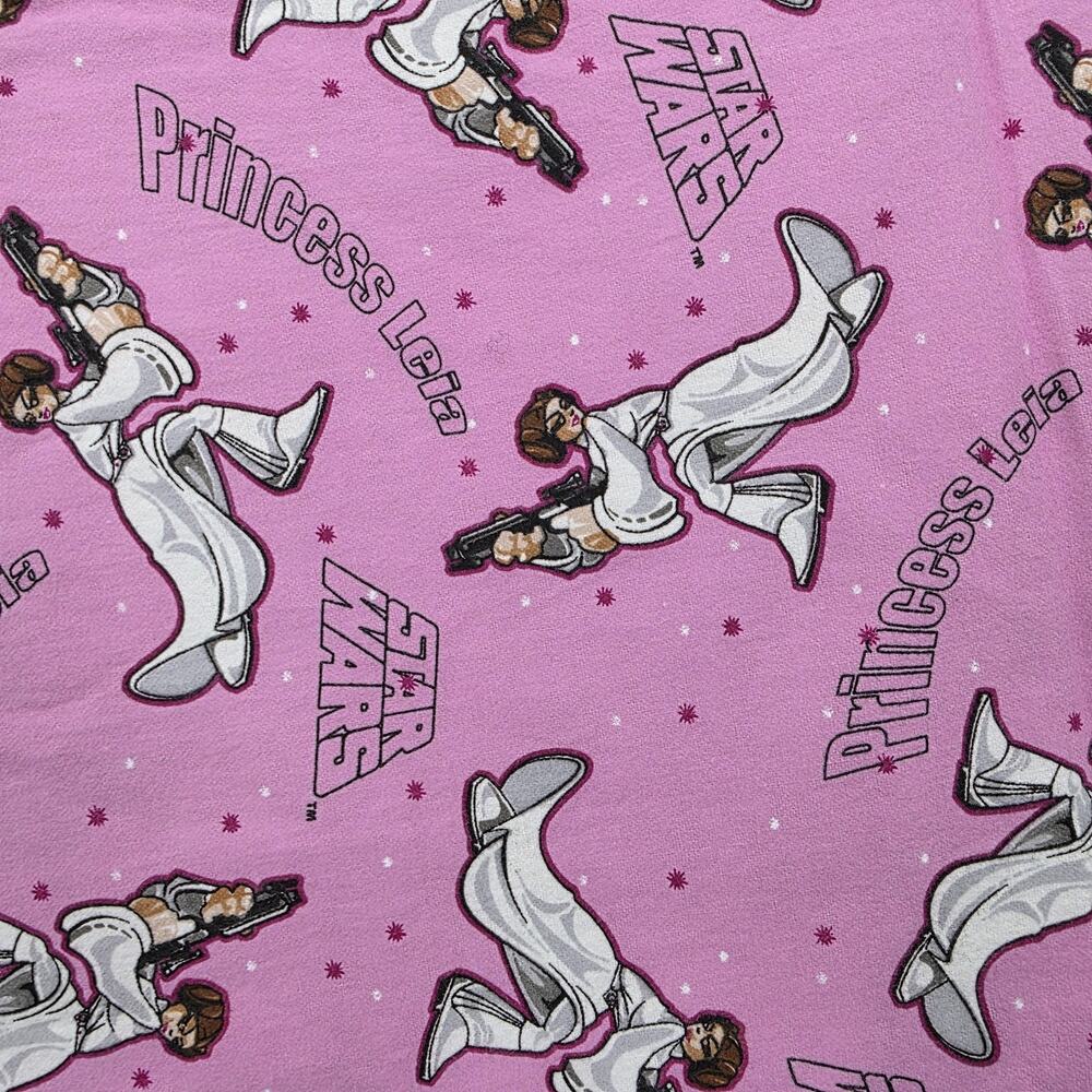 Star Wars Princess Leia Pink Flannel Fabric 42x42 HTF 2006 Licensed Craft Quilt